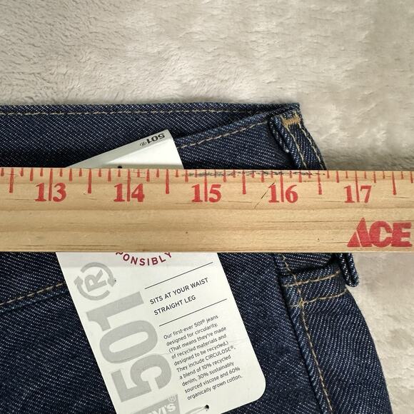 Levi's 501 Jeans Dark Blue Original Fit Denim Button Fly Big E Men's Size 32x30 - Picture 4 of 14